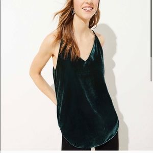 LOFT Velvet green tank top